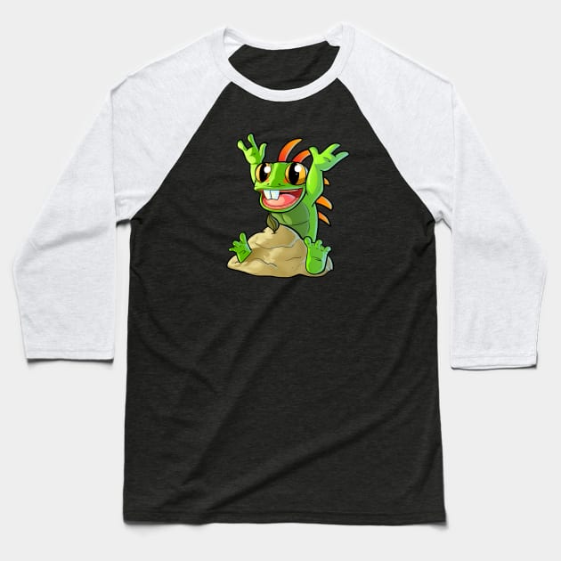 Happy Beach Murloc Baseball T-Shirt by JenEric Eric